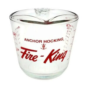 Vintage Fire King Measuring Cup 2 Cup – Holiday Baking Gift Red Logo